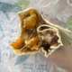Close-up of White Hot Ranch Fry burrito with bite taken out of it